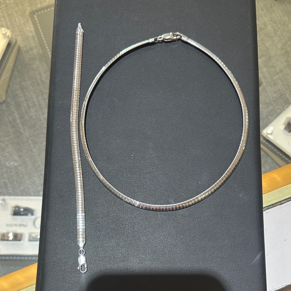 Silver Necklace and Bracelet Set omega